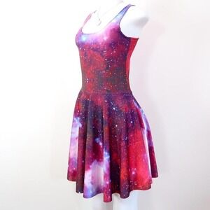 galaxy print skater dress tumblr core space nebula y2k